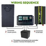 110V/220V System 300W ETFE Solar Panel+150A Charge Controller+4000W 6000W 8000W Inverter Power Generation Kit