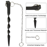 Rain Chain Adapter Anchoring Stake Black Powder-Coated Metal Garden Downspout Substitution Outdoor Decoration For Yard