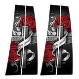 B Stickers Rose Graffiti Window Pillar Decals Decor Artistic Sense Auto Personality Sticker For B-Pillar Dimensions