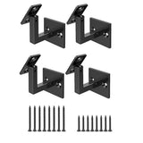 4 Pcs Adjustable Handrail Brackets, Stair Railing Brackets , Hand Rail Brackets for Stairs, Wall Mounted Brackets