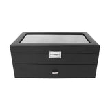 Watch Display Storage Case 2 Tier 24 Slot Jewelry Display Storage Box Organizer with Clear Lid for Men Women