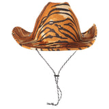 Tiger Cowboy Hat Animal Theme Novelty Faux Tiger Print Cowboy Hat Party Decorative Hat