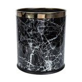 Decorative Garbage Basket Marbling Trash Bin Lidless Waste Paper Basket