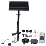 9V 8W Remote Control Floating Solar Fountain Pump with Light for Garden Outdoor Landscape Decor