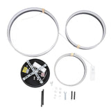 Modern Ceiling Light Fixture Living Room Bedroom Hanging 3 Rings Dimmable Flush Mount Lamp with Remote Control