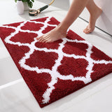 (red and white) Soft Absorbent Microfiber Bath Rug, Non-slip Plush Shower Rug, Machine Washable And Dry, Shower Mat, 40cmx60cm, Gray