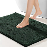 (dark green) Bathroom rug 80cm  50cm, non-slip bath mat, suitable for bathroom, easier to dry, plush bathroom, shower and sink white