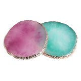 Resin Nail Palette Nail Pigment Mixing Palette Gold Edge Nail Stand Nail Art Display Board 2pcs (purple Green)