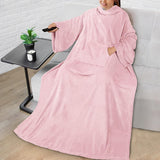 (light pink) High Quality Fleece Blanket With Sleeves For Women Men Adults Warm And Cozy Blanket Super Soft Cuffs Gift Ideas For Women Mother Wife 1 Piece (light P