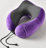 (deep purple) 1 X Travel Neck Pillow (magnetic Cloth + Super Soft Black U001-03)