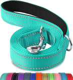 (blue) Double Sided Reflective Dog Leash 1.8m/1.5m/1.2m Padded Handle Nylon Dog Leash Training Lead For Medium Large Dogs 1 Pack (teal)