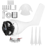 800W Small Wind Generator Kit 3 Blades Power Turbines Parts for Marine Home ChargingWhite 24V