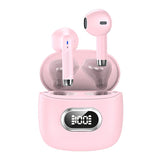 (Pink) Stereo Wireless Headphones Led Display Usb C, Ip7 Waterproof Headphones White