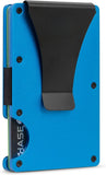 (blue) Men's Wallet - Metal Wallet With Credit Card Holder - Slim Front Pocket - 1 Piece (black)