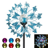 Solar Light Unique And Magical Metal Garden Windmills Spinner Wind Catcher Butterfly