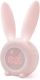 Alarm Clock Morning Night Light Kids Rechargeable White Alarm Clock Kids Bedside Lamp Digital Alarm Clock Temperature Display Gift Daughter Son Birthd