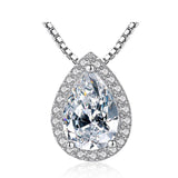 S925 Sterling Silber Wassertropfen Birnenfrmiger Halskettenanhnger Schmuck Weiblicher Luxus-hochzeitsessen-anhnger