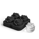 4 Grid Ice Cube Trays, Large Rose Ice Cream Mold Ice Cream Maker Silicone Ice Mold Reusable Ice Cube Trays