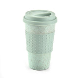 Wheatgrass Coffee Mug With Silicone Lid | To Take Away | Wheat Grass | Reusable And Eco-friendly Portable Dishwasher (green Cup)