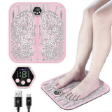 Smart Foot Massager Mat Ems Pulse Acupoints Stimulator Vibration Cushion Muscles Pain Relief Physica