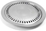 Round Bbq Grill Pan Korean Charcoal Korean Stainless Steel Non-stick Round Bbq Grill Camping Bbq Grill For Cooking Meat Vegetables (thick Version 30*3