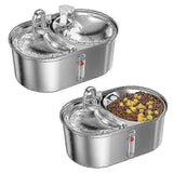 3 Liter Cat Water Fountain Drinking Bowl Automatic Pet Feeder Cat Dry Food Dispenser Stainless Steel