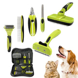 6 in 1 Pet Cat Dog Grooming Deshedding Tools Brush Kit Comb Set Storage Bag Ultimate Dog Comb Brush