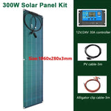 600W/300W Flexible Solar Panel Kit - 18V Monocrystalline Cell Solar System for Outdoor Camping, Yacht, Car, RV, Boat, and Power Emergency.