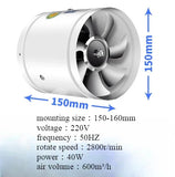 220V 4/6/7/8/10/12inch round duct exhaust fan Air Ventilator Metal Pipe Ventilation vent Exhaust Fan for Household kitchen