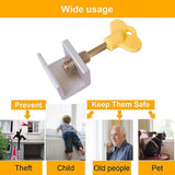 6 Pieces Adjustable Sliding Window Locks Stops Aluminum Alloy Door Frame Security Lock With Keys