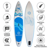 3.5m Iatable Stand Up Paddle Board PVC Surfboard Adults-Stable Versatile Portable for Surfing Racing Fishing and Yoga