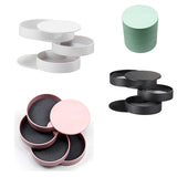 Jewelry Rotating Multi-Layer Flannel Dust-Proof Earrings Necklace Ring Storage Box