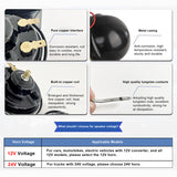 1 Pair Universal Horn Subwoofer Dc 12V/24V Electric Super Loud Speaker Waterproof for Car Truck Suv Boat Audio Parts