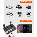 24V 12V Rocker Toggle Switch Panel USB Charger 3.0 ON/Off Control RV Camping Car Boat Accessory Cigar Lighter Adapter Voltmeter