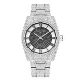 Luxury Watch for Men Stainless Steel Strap Iced Out Diamond Roman Dial Quartz Wristwatch Waterproof 30M Relogio Masculino Gifts