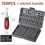 100pcs Screwdriver Bit Set Multi-bit Ratcheting Screwdriver,Phillips,Slotted, Square, Torx Combo Bits Precision Repair Tool Kit