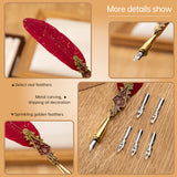 Retro Feather Dip Set Vintage Quill Pen Elegant Style Calligraphy Writing Signature with Replacement Nibs Ideal for Letters