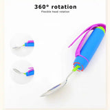Adjustable Weighted Parkinsons Eating Aid Fork/Spoon Portables Tableware Elderly Stainless Steels Adaptive Utensil Rotat