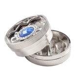 40mm 2 Layers Tobacco Grinder Gem Design Zinc Alloy Dry Herb Spice Herbal Crusher Portable Grinders for Smoking Accessories