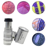 60X Mini Microscope Pocket Magnifier Mini Portable Handheld Microscope With Built-in LED Light Jewelry Magnifier Magnifying With