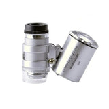 60X Mini Microscope Pocket Magnifier Mini Portable Handheld Microscope With Built-in LED Light Jewelry Magnifier Magnifying With