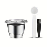 1pc Grease Rich Coffee Capsules Nest Shell Reusable Nespresso Capsules Stainless Steel Refillable Coffee