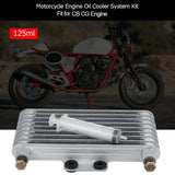 Motorcycle Oil Cooler Coog Radiator Kit 125Ml Aluminum Sier for Honda CB CG Engine