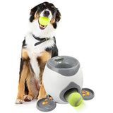 Automatic Food Dispenser Tennis Ball Launcher with Feeder Interactive Funny Reward Game Training Tool for Dog Cat