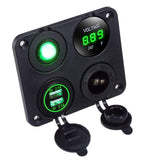 DIY Dual USB Charger 4.2A Voltmeter Cigarette Lighter ON-OFF Switch Four Functions Panel for Car Boat Marine RV Truck Camper
