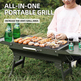 Foldable Camping Stainless Steel Portable BBQ Grill - Multi-Purpose Carbon Grill