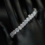 925 Sterling Silver Egg Shaped Zircon Tennis Bracelet
