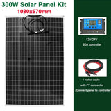 600W/300W Solar Panel Kit - 18V PET Flexible Solar Cell Power Battery Charger for Outdoor Camping, Motorhome, Car, RV, Boat, Yacht.