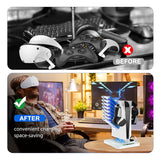 For PS VR2 PS5 Station Coog Fan, VR Charging Display Stand with Headset and Game Storage Holder