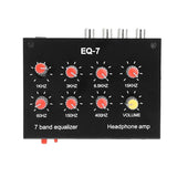 7 Band Sound RCA Output Input 12dB High Bass Adjustment Dual Channel Digital Equalizer